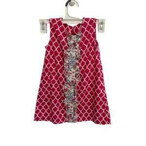Anvy Kids Girl's 3T Pink White Sleeveless Floral Pattern Toddler Dress